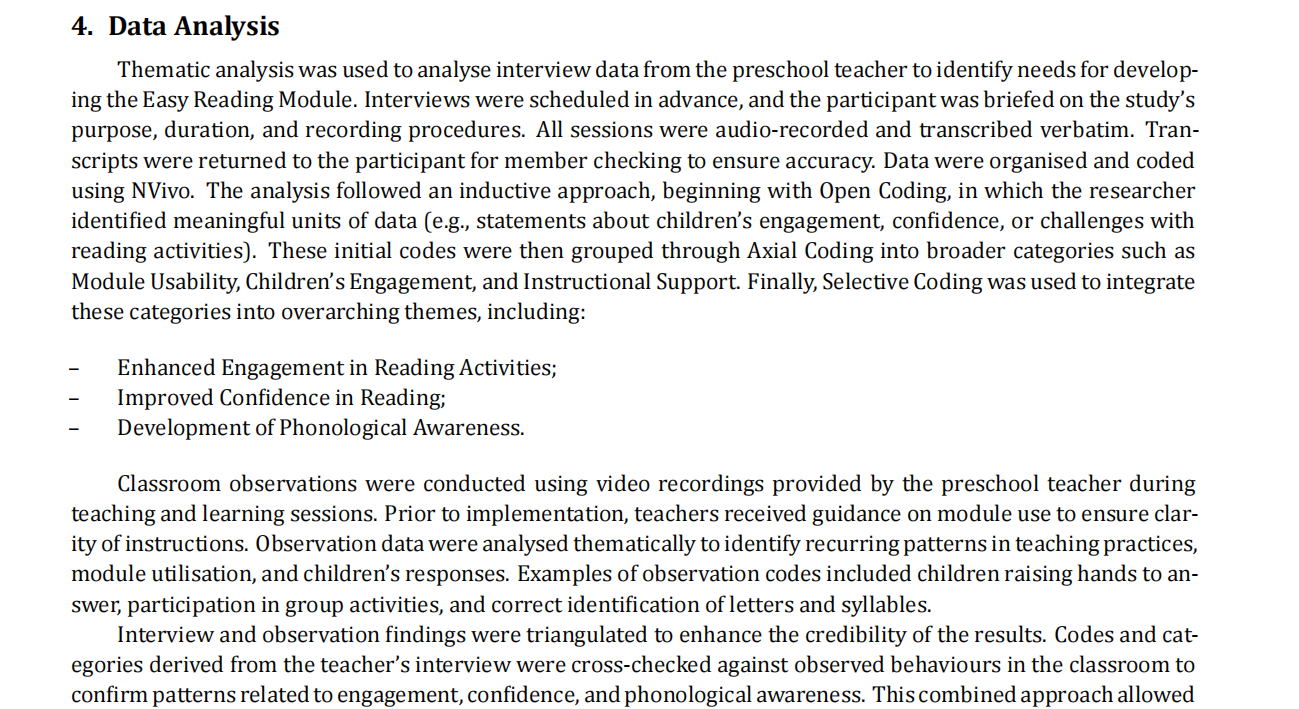 Enhancing Reading Skills in Malay: The Impact of the Easy Reading Module on Preschool Children