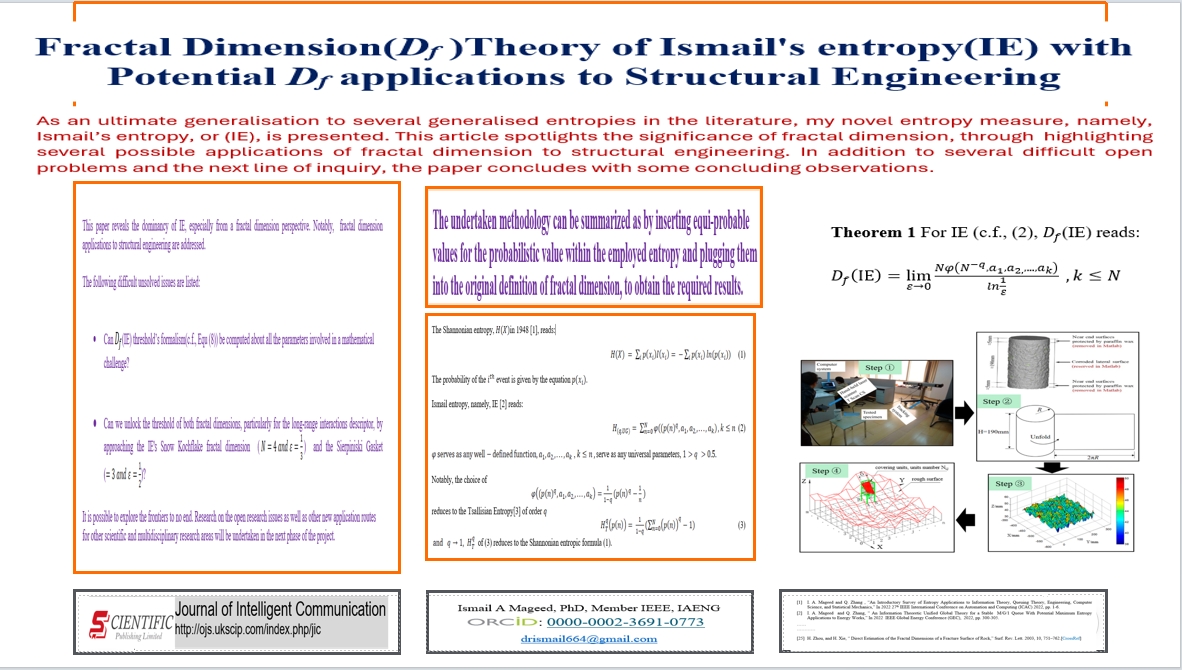 Fractal Dimension (Df) Theory of Ismail&rsquo;s Entropy (IE) with Potential Df Applications to Structural Engineering